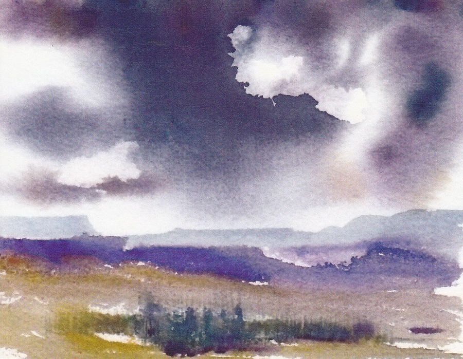 900x699 Stormy Skies Painting By Anne Duke - Painting Stormy Skies Watercolor