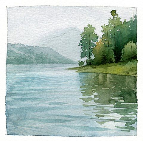 480x473 Love This Water Color Painting! Maybe Done With A Sunset For The - Painting Water In Watercolour