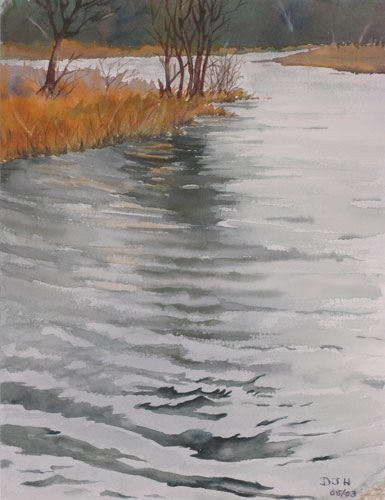 385x500 Water, Lake And River Watercolor Paintings By Debbie Homewood - Painting Water In Watercolour