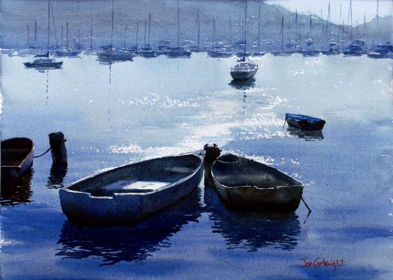 800x569 Watercolor Paintings Boats And The Sea Gallery Seascapes - Painting Water In Watercolour