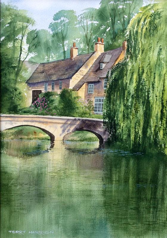 561x800 Bourton On The Water 11.5 X 16.5 Inches Watercolour On Watercolour - Painting Water In Watercolour
