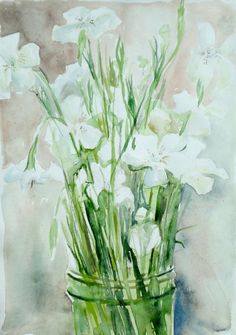 236x335 Pin By Ferda On Watercolor 1 - Painting White Flowers In Watercolor