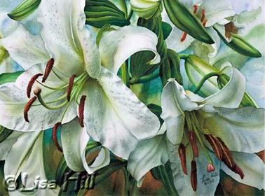 378x280 Watercolor Painting Demonstration Of Casa Blanca Lilies Floral - Painting White Flowers In Watercolor