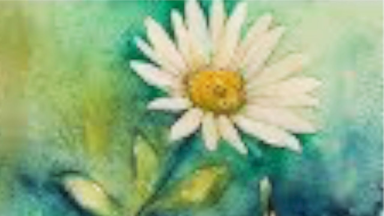 1280x720 Watercolor Tutorial (Real Time) Of A Daisy, Easy Step By Step - Paintings Of Daisies In Watercolor