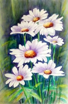 236x363 Watercolor Daisies For The Love Of Art Watercolor - Paintings Of Daisies In Watercolor