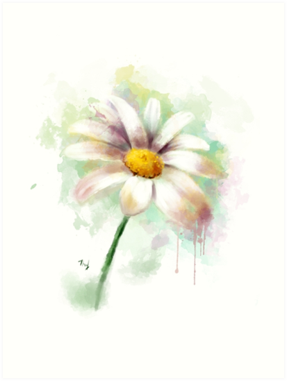 413x549 Daisy - Paintings Of Daisies In Watercolor
