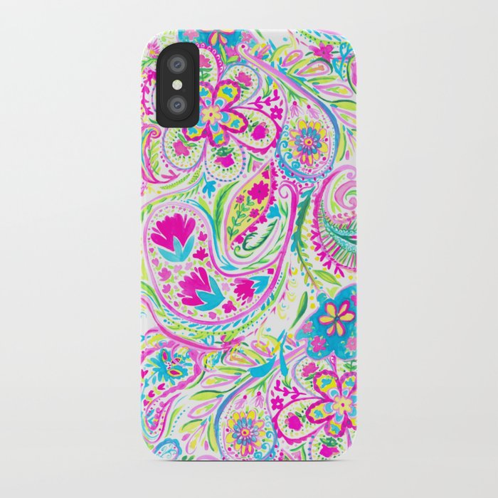 700x700 Paisley Watercolor Brights Iphone Case By Mjmstudio Society6 - Paisley Watercolor