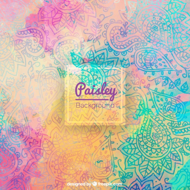 626x626 Watercolor Paisley Background Vector Free Download - Paisley Watercolor