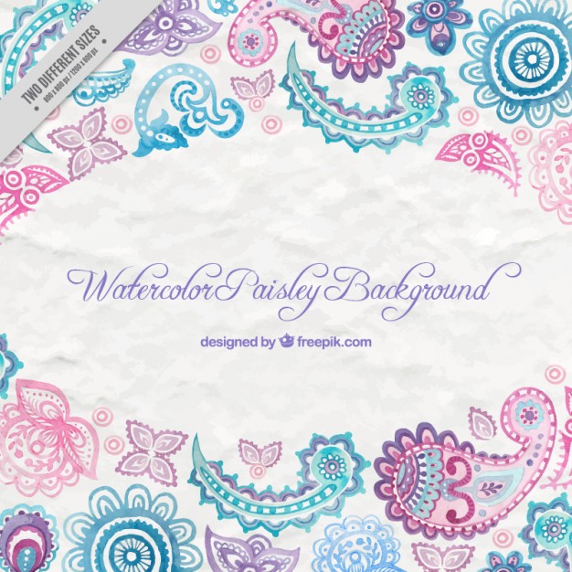 626x626 Watercolor Paisley Decoration Background Vector Free Download - Paisley Watercolor