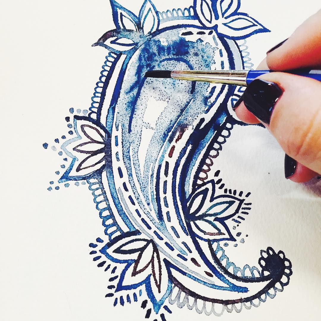 1080x1080 Close Up On Some Paisley Details - Paisley Watercolor