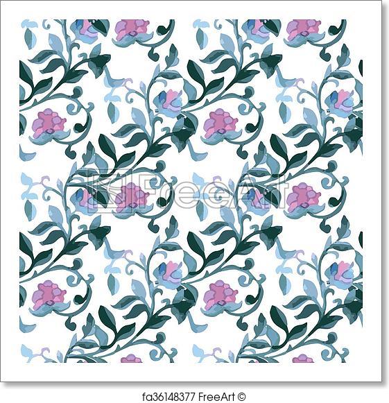 561x581 Free Art Print Of Watercolor Paisley Seamless Background - Paisley Watercolor