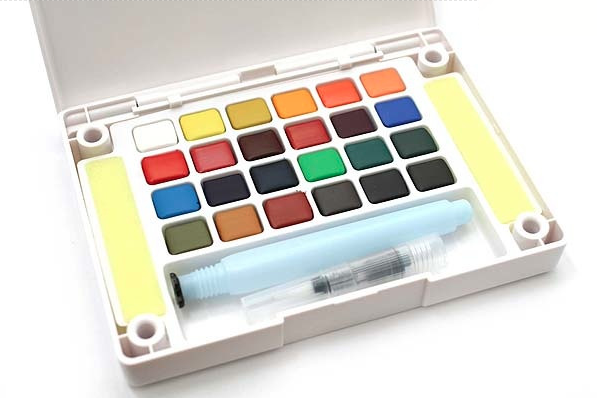 597x398 Sakura Petit Color Watercolor Field Sketch Box Set - Palette Watercolor