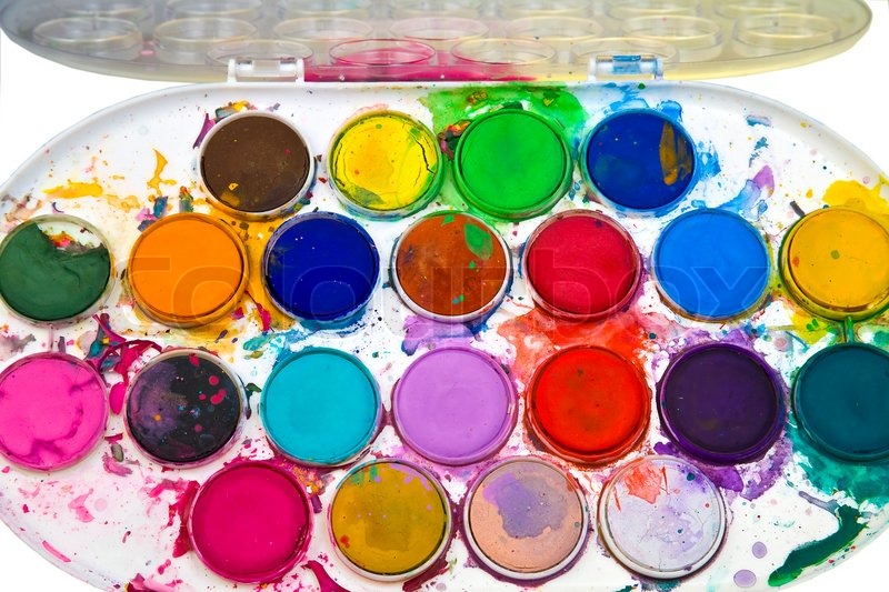 800x533 Used Dry Watercolour On Palette Stock Photo Colourbox - Palette Watercolor