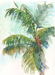 Palm Tree Watercolor Paintings