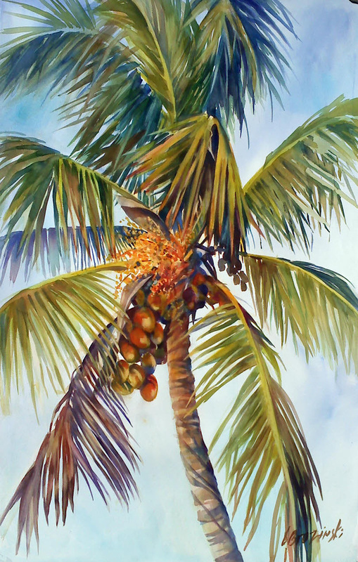 509x800 Botanics - Palm Tree Watercolor Paintings