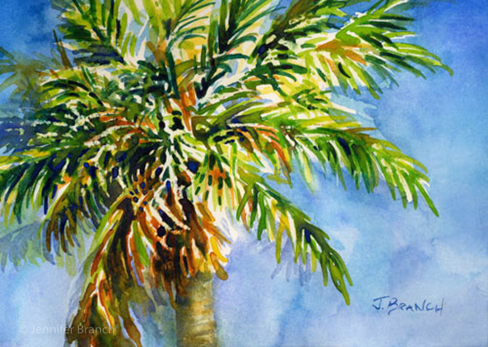 1000x712 Palm Tree - Palm Tree Watercolor Paintings