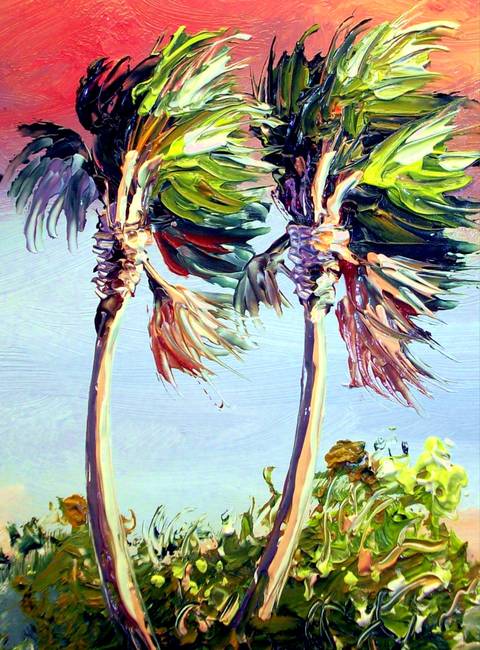 480x650 Palm Trees From Mazz Rio Mar Painting By Mazz Original Paintings - Palm Tree Watercolor Paintings