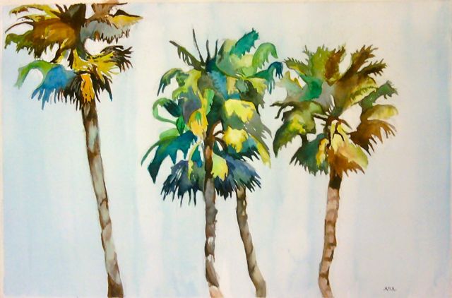 640x422 Room 101 Art Watercolor Palm Trees, Teen Class - Palm Tree Watercolor Paintings
