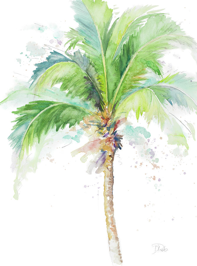 669x900 Watercolor Coconut Palm Painting By Patricia Pinto - Palm Tree Watercolor Paintings