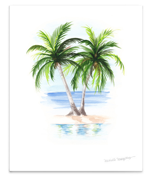 501x598 Custom Watercolor Invitations Amp Unique Handmade Wedding Invitations - Palm Tree Watercolor Paintings