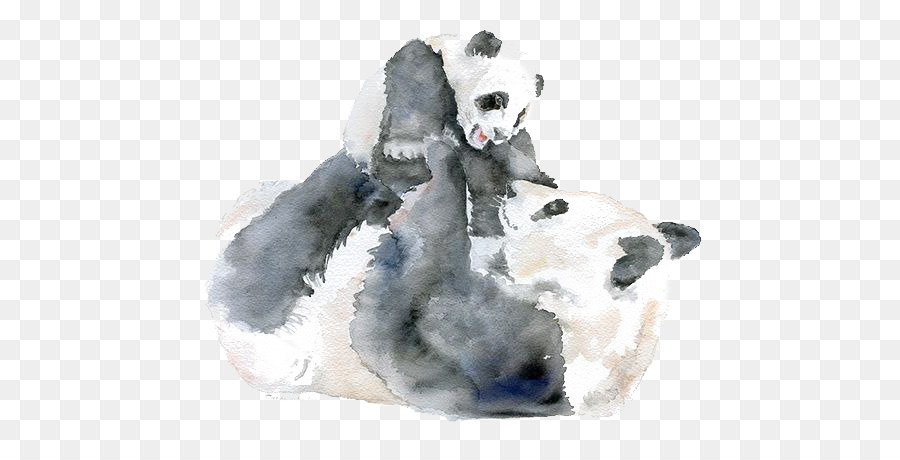 900x460 Giant Panda Watercolor Painting Infant Mother - Panda Watercolor