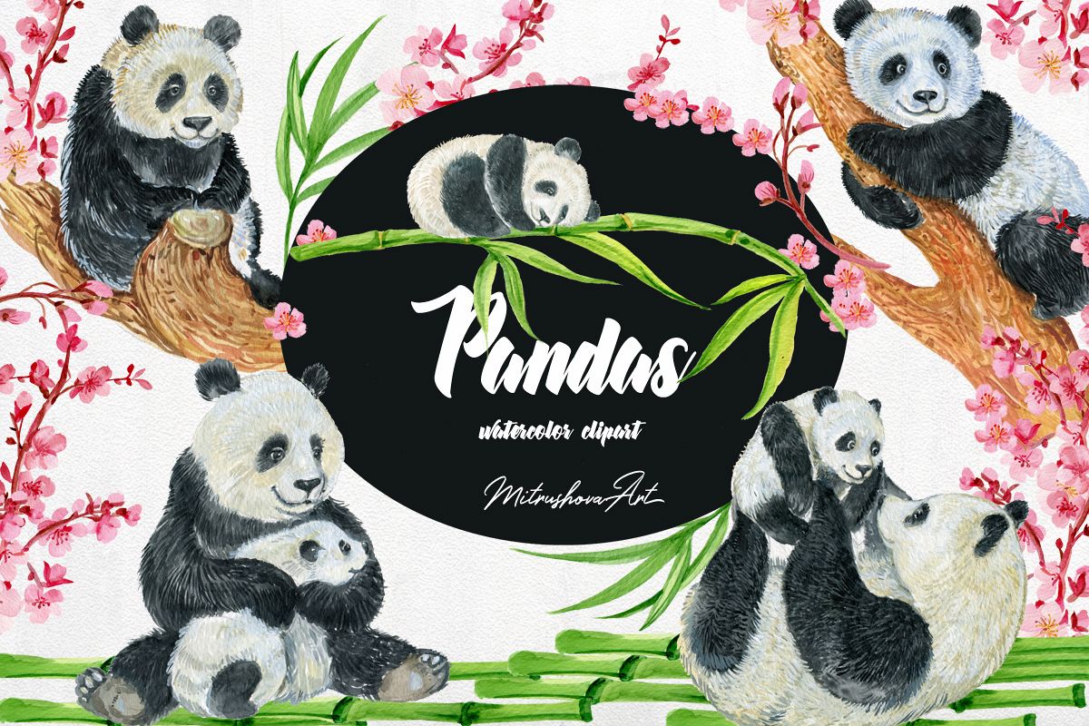 1200x800 Panda Watercolor Clipart - Panda Watercolor