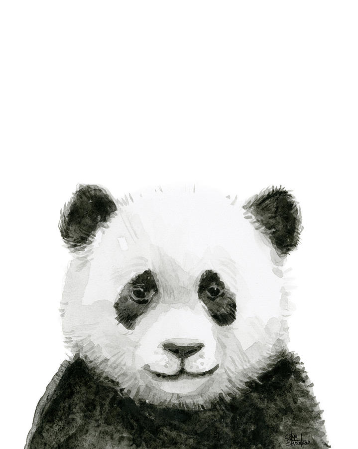 719x900 Baby Panda Watercolor Painting By Olga Shvartsur - Panda Watercolor