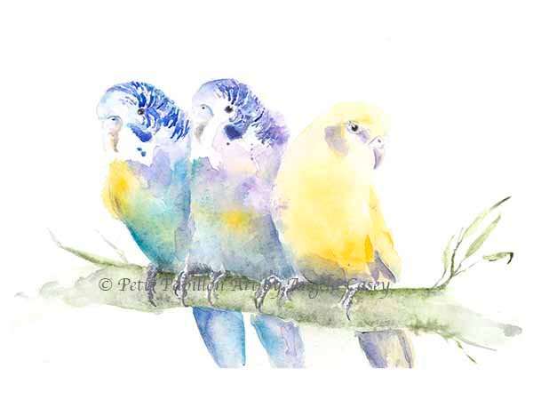 600x450 Parakeet Watercolor Bird Print Budgie Watercolor Art Bird Lover - Parakeet Watercolor