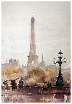 236x343 Eifel Tower In Paris Paintings - Paris Watercolor