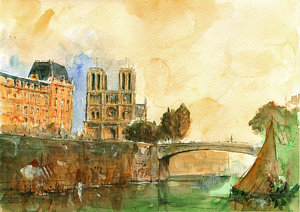 300x212 Paris Watercolor Paintings Fine Art America - Paris Watercolor