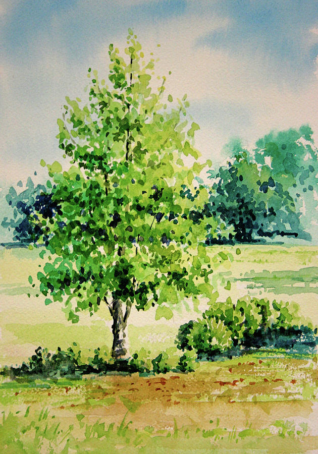 630x900 Shalom Park Watercolor Painting By Linda Eades Blackburn - Park Watercolor