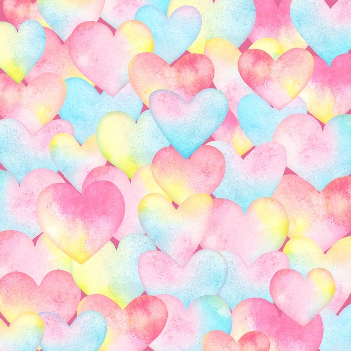 700x700 Watercolor Background With Hearts In Pastel Tender Colors. Useful - Pastel Watercolor Background