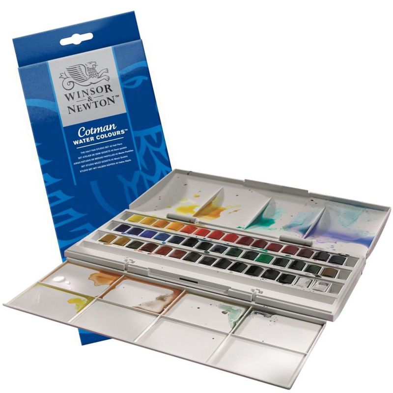 800x800 Winsor Amp Newton Cotman Watercolour Studio Set Artist Quality - Pastel Watercolor Set