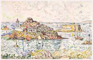 300x195 Paul Signac Watercolor Reproduction Morlaix, River Entrance - Paul Signac Watercolors