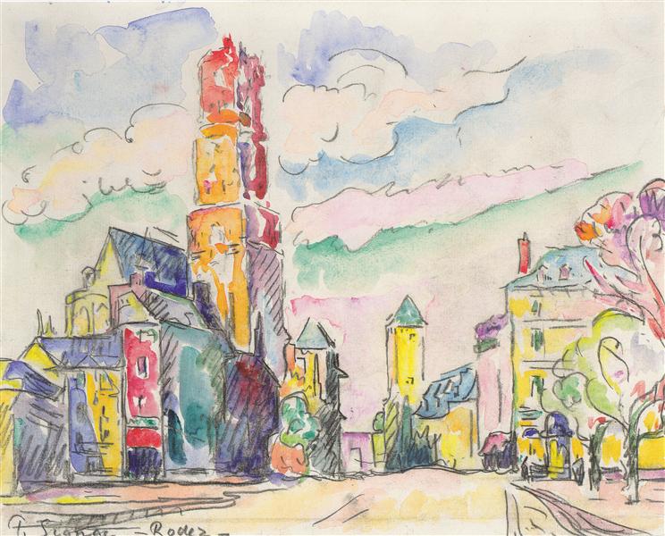 744x600 Rodez, C.1923 - Paul Signac Watercolors