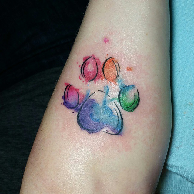 640x640 Image Result For Paw Print Watercolor Tattoo Tatoos - Paw Print Watercolor