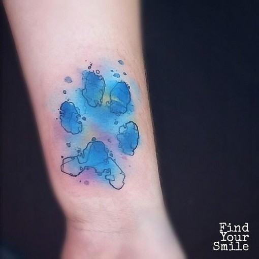 510x510 Paw Print Tattoo Best Tattoo Ideas Gallery - Paw Print Watercolor