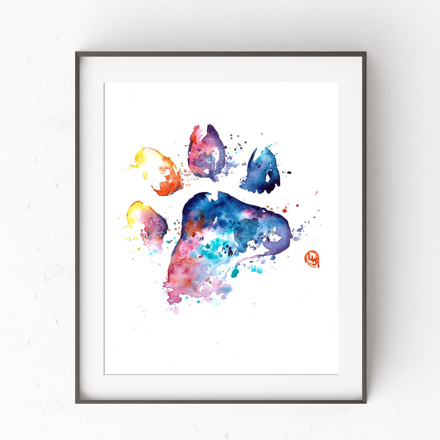 1500x1500 Rainbow Bridge Dog Paw Print Watercolor Painting Pet Etsy - Paw Print Watercolor