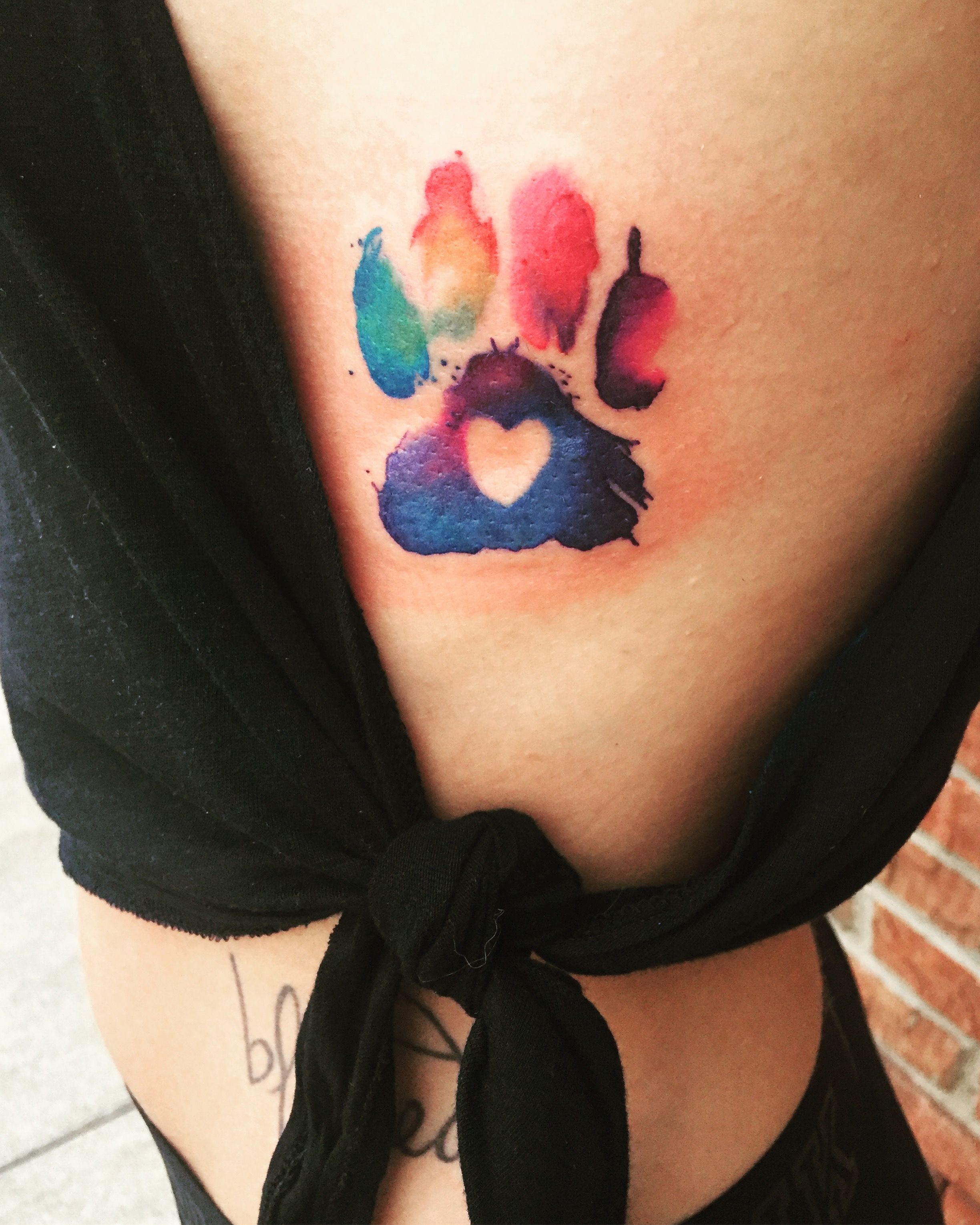 2448x3059 Watercolor Paw Print With The Colors Of My Dogs Birth Stones - Paw Print Watercolor