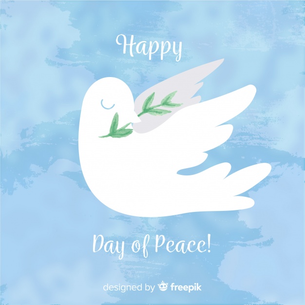 626x626 Watercolor Peace Day Background With White Dove Vector Free Download - Peace Watercolor