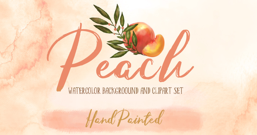 820x430 Peach Watercolor Background Amp Clipart - Peach Watercolor