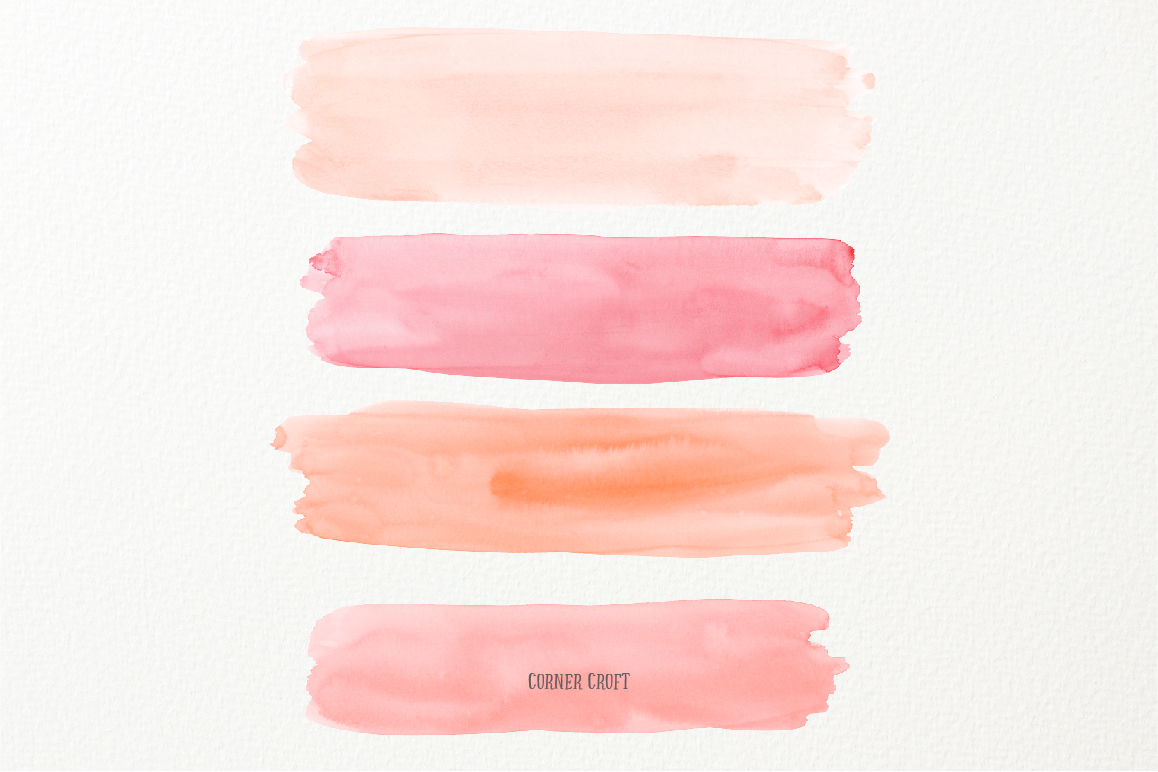 1158x772 Watercolor Brush Strokes Peach Pink By Cornercroft - Peach Watercolor