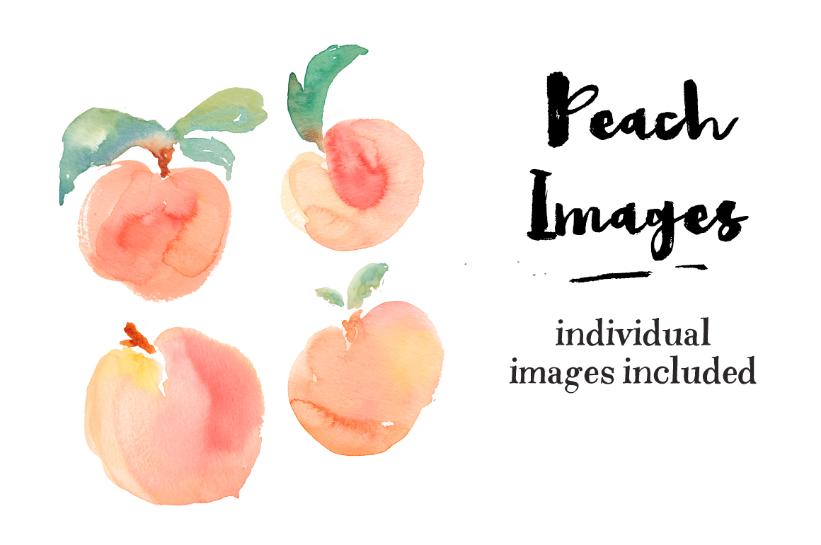 1160x770 Watercolor Peaches Clip Art + Patterns - Peach Watercolor
