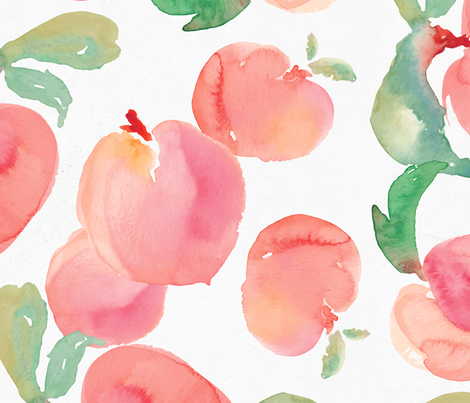 470x403 Watercolor Peaches Pattern Wallpaper - Peach Watercolor