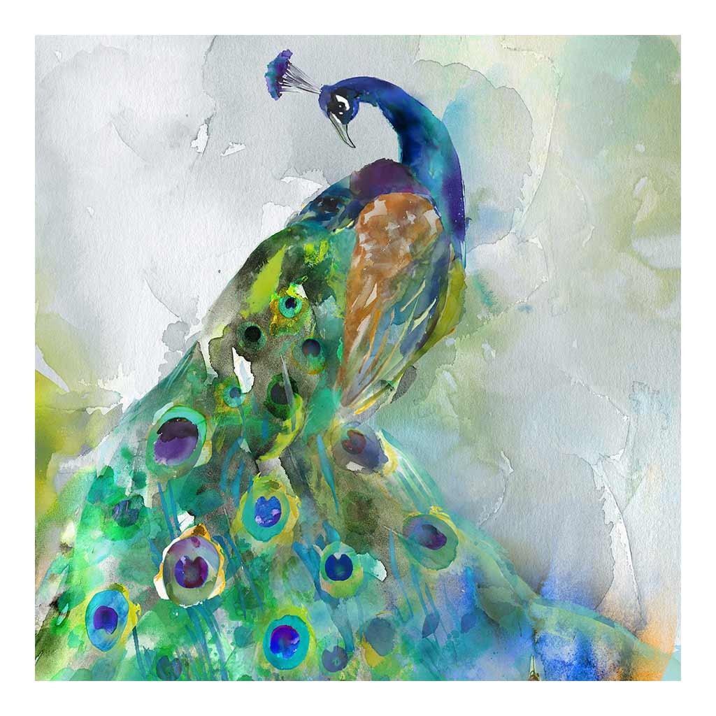1024x1024 Watercolor Peacock Urban Home - Peacock Watercolor