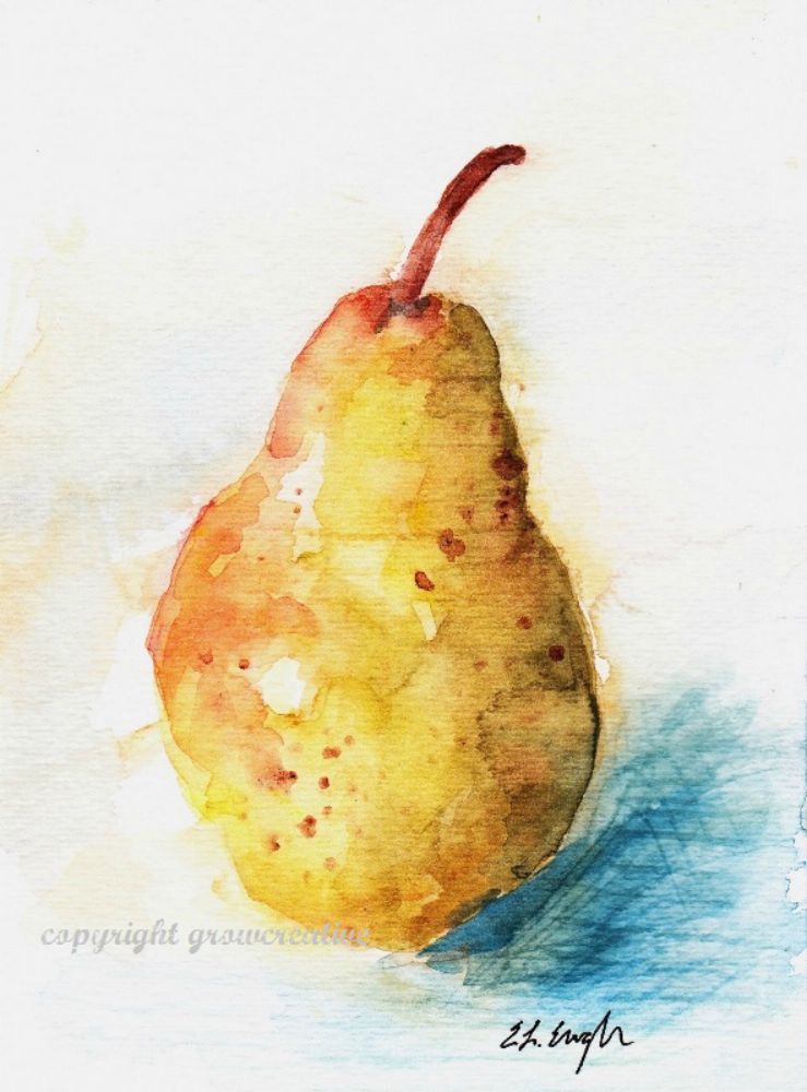 739x1000 Pear Watercolor Watercolor In 2018 Pear - Pear Watercolor