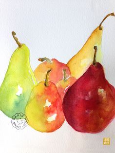 236x314 Pear Watercolor By Valerie Weller - Pear Watercolor