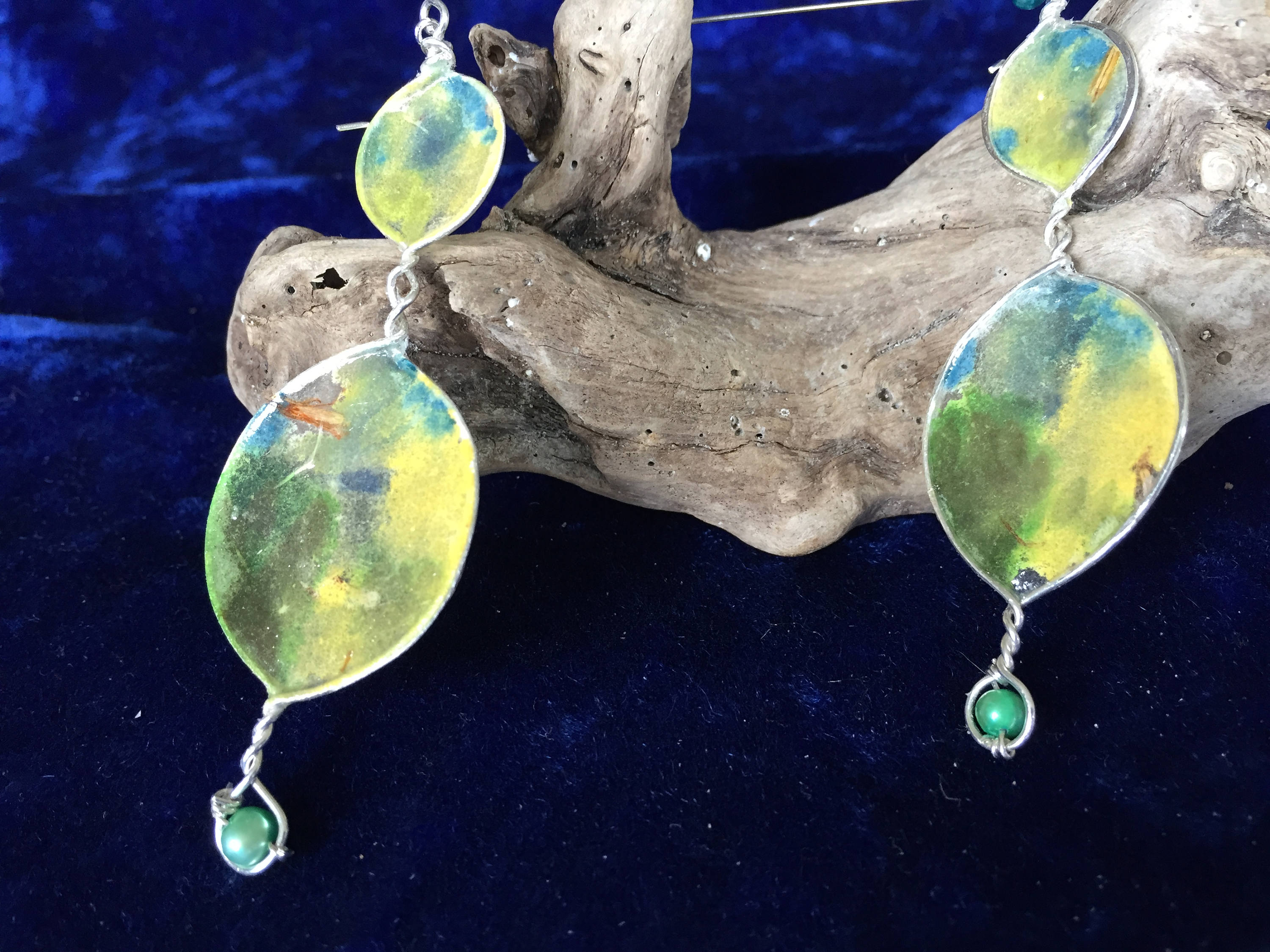 3000x2250 Rice Paper Earrings, Sterling Silver Earrings, Fresh Water Pearl - Pearl Watercolor