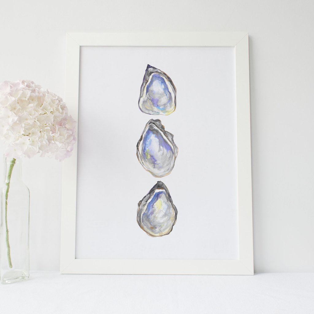 1024x1024 Watercolor Pearl Oyster Wall Art Digital Print Jetty Home - Pearl Watercolor