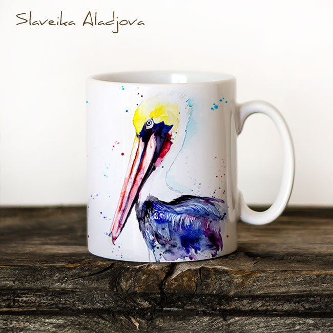 650x650 Brown Pelican Watercolor Coffee Mug - Pelican Watercolor